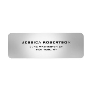 Silver Grey Plain Elegant Modern Trendy Label