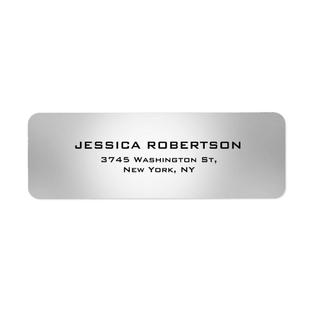 Silver Grey Plain Elegant Modern Trendy Label (Front)