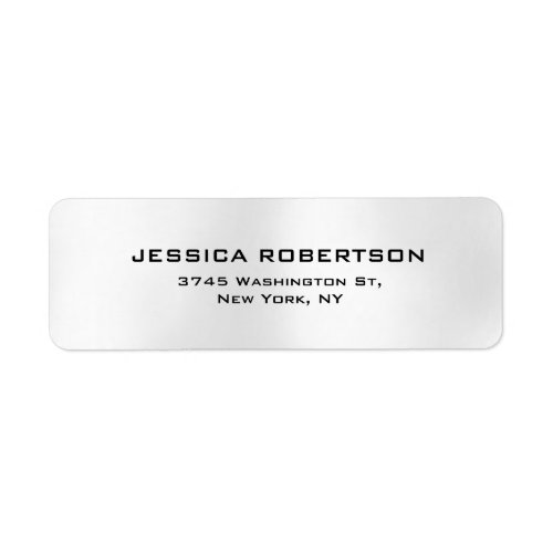 Silver Grey Plain Elegant Modern Trendy Label