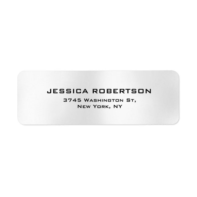 Silver Grey Plain Elegant Modern Trendy Label (Front)