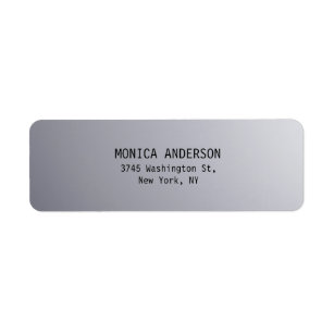Silver Grey Plain Modern Return Address Label