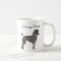 Silver Grey Poodle Love Coffee Mug Customize