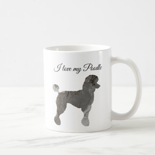 Silver Grey Poodle Love Coffee Mug Customize