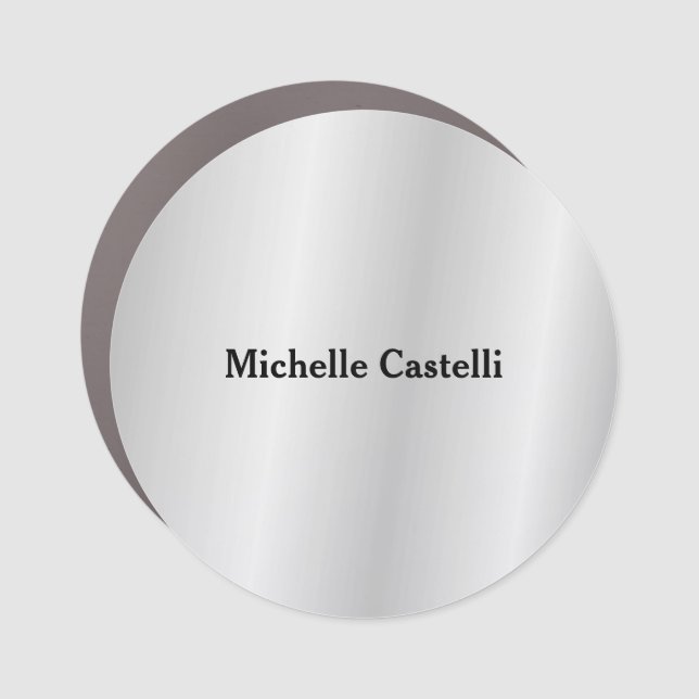 Silver Grey Professional Unique Classical Simple Car Magnet (Front)