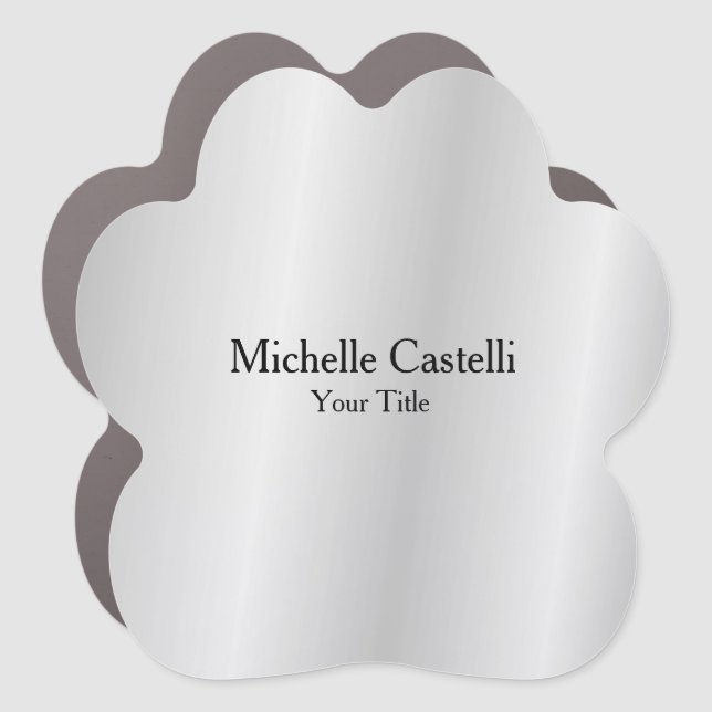 Silver Grey Professional Unique Classical Simple Car Magnet (Front)