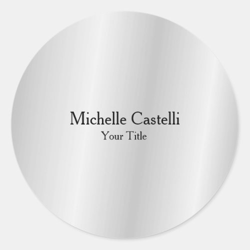 Silver Grey Professional Unique Classical Simple Classic Round Sticker