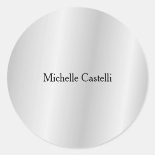 Silver Grey Professional Unique Classical Simple Classic Round Sticker