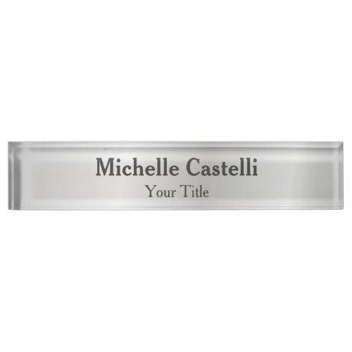 Silver Grey Professional Unique Classical Simple Desk Name Plate