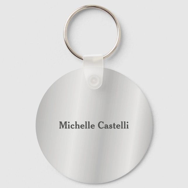 Silver Grey Professional Unique Classical Simple Keychain (Front)