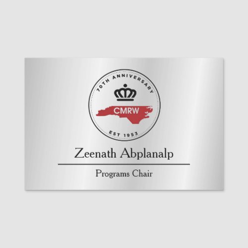 Silver Grey Professional Unique Classical Simple Name Tag
