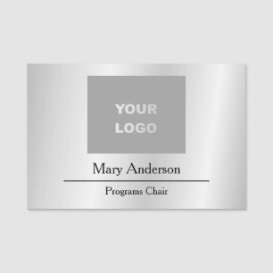 Silver Grey Professional Unique Classical Simple Name Tag