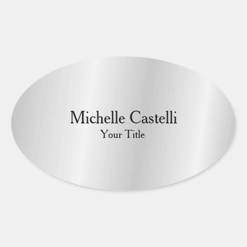 Silver Grey Professional Unique Classical Simple Oval Sticker