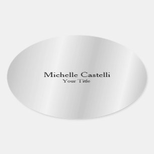 Silver Grey Professional Unique Classical Simple Oval Sticker