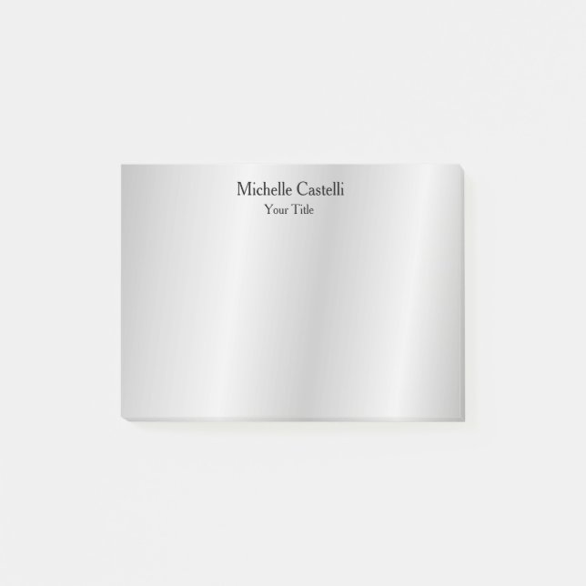 Silver Grey Professional Unique Classical Simple Post-it Notes (Front)