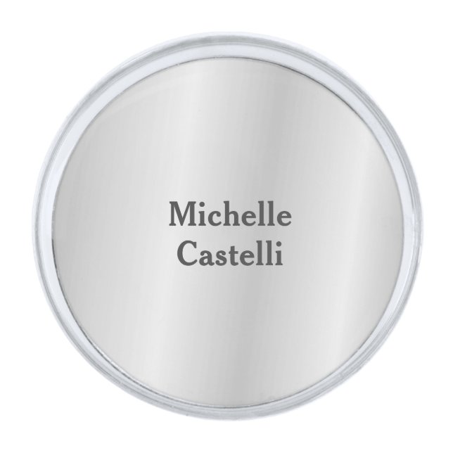 Silver Grey Professional Unique Classical Simple Silver Finish Lapel Pin (Front)