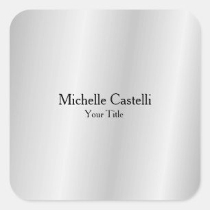 Silver Grey Professional Unique Classical Simple Square Sticker