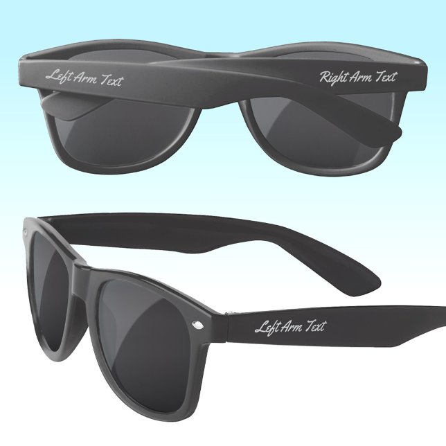 Silver Grey Script Font Personalized Black Sunglasses (Creator Uploaded)