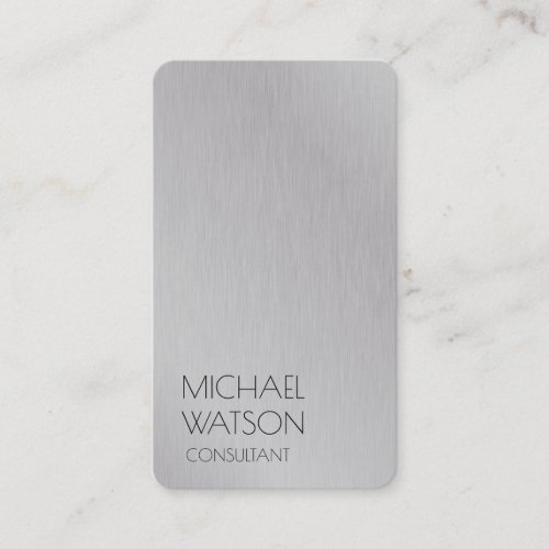 Silver Grey Simple Plain Trendy Consultant Business Card