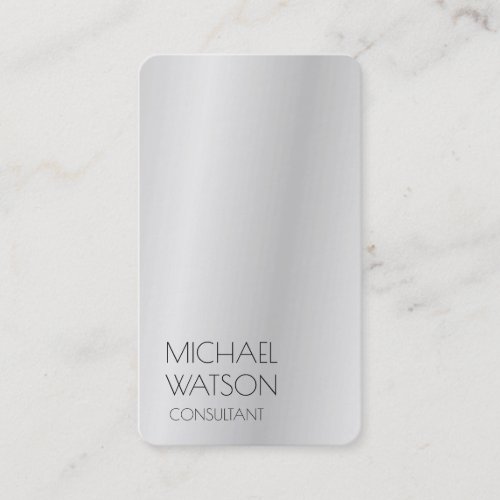 Silver Grey Simple Plain Trendy Professional Business Card