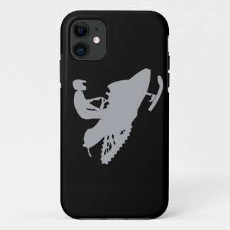 Silver Grey Snowmobiler iPhone 11 Case