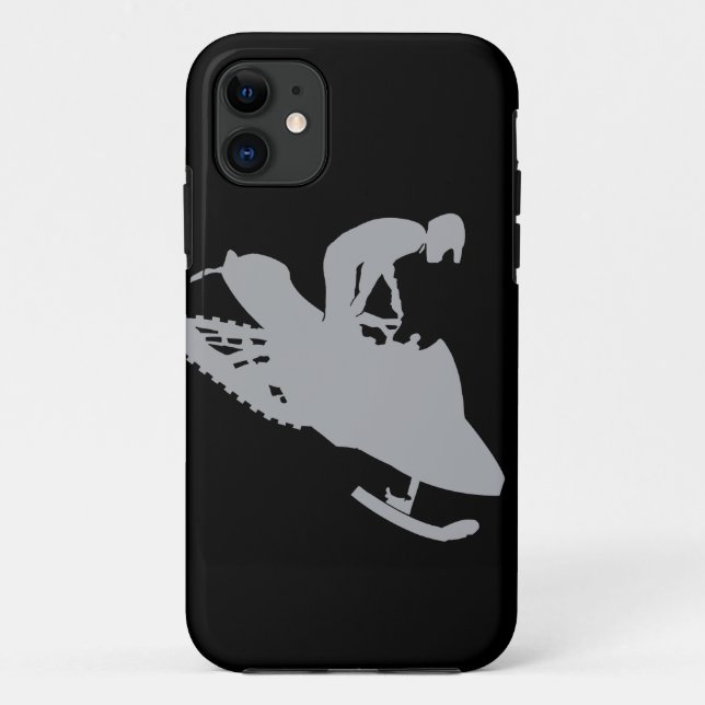 Silver Grey Snowmobiler Case-Mate iPhone Case (Back)