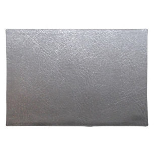 SILVER Grey Sparkle : Leather Look Finish Placemat