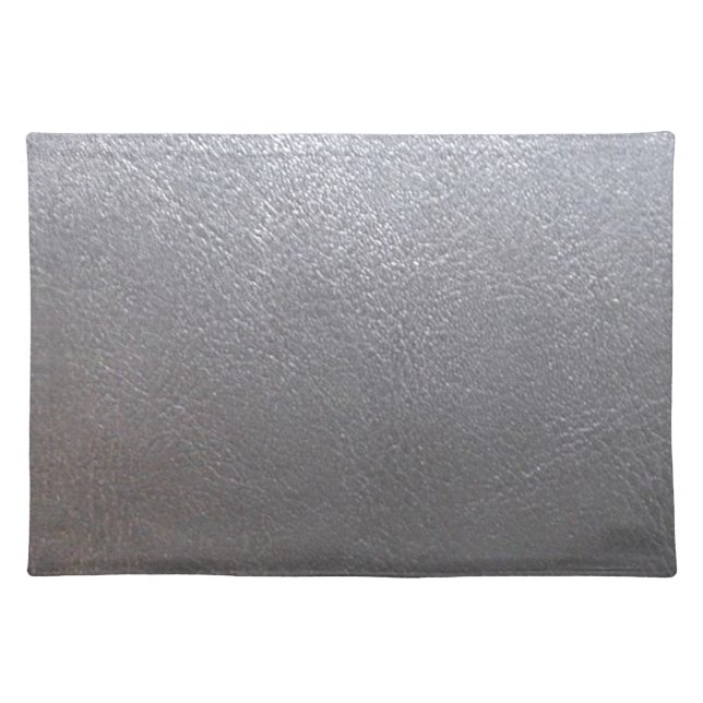 SILVER Grey Sparkle : Leather Look Finish Placemat (Front)