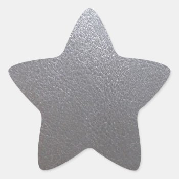 Silver Grey Sparkle : Leather Look Finish Star Sticker by LOWPRICESALES at Zazzle