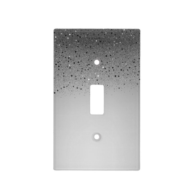 Silver Grey Sparkly Sparkle Glitter Light Switch Cover (Front)
