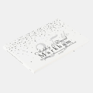 Silver-Grey Stars 25th Anniversary Guest Book