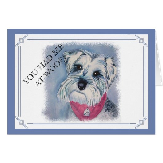 SILVER GREY SWEET SCHNAUZER CARDS (Front Horizontal)