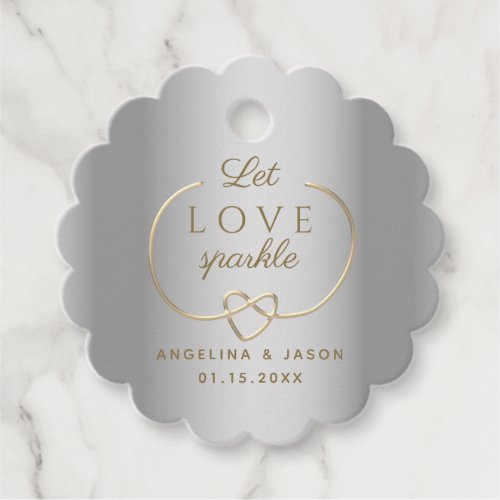 Silver Grey Wedding Favor Tags