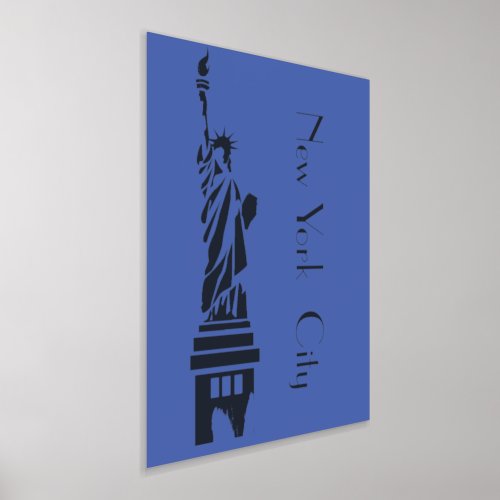 Silver  Grunge Statue  of Liberty Foil Prints