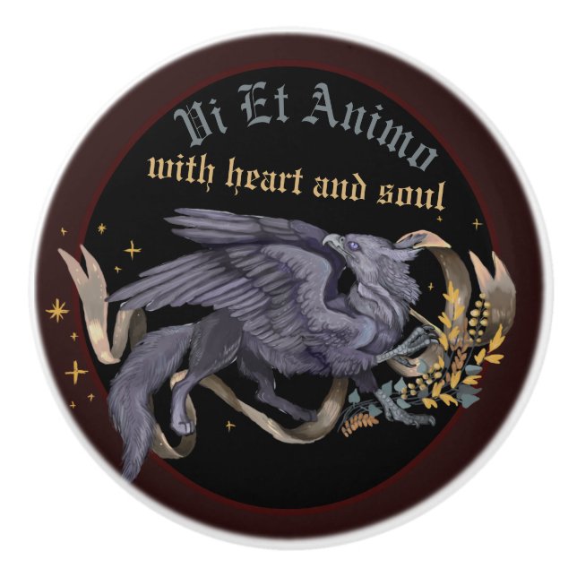 Silver Gryphon  Classic Ceramic Knob (Front)