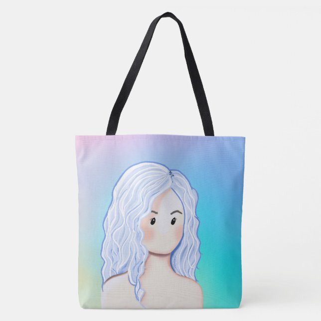 Silver Hair Beauty Tote Bag (Front)