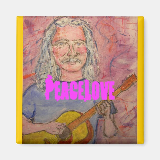 silver haired folk rocker PeaceLove Magnet (Front)