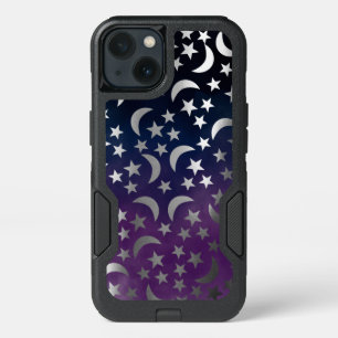 SILVER HALF MOONS & STARS iPhone 13 CASE
