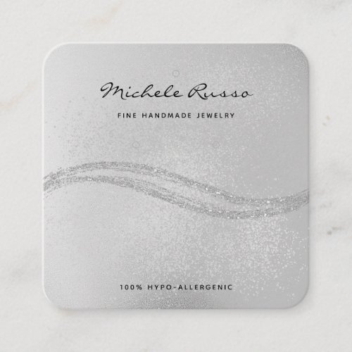 Silver Handmade QR Code Jewelry Display Cards