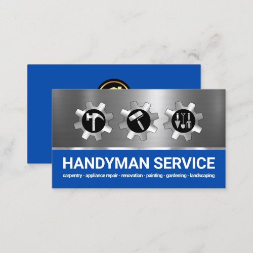 Silver Handyman Tools Sprocket Business Card