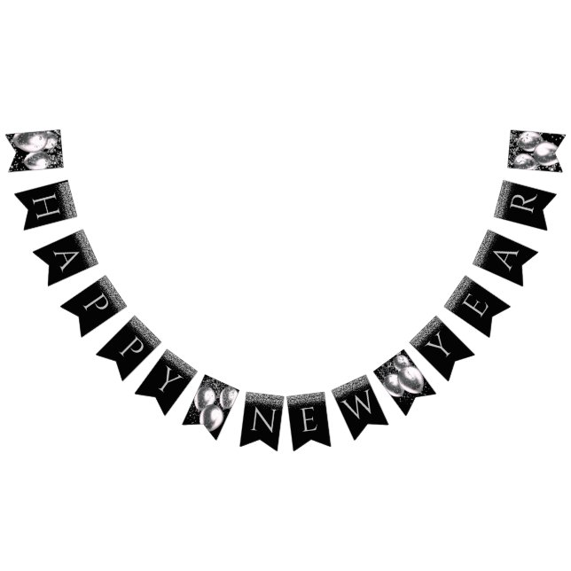 Silver Happy New Year  Bunting Flags (All)