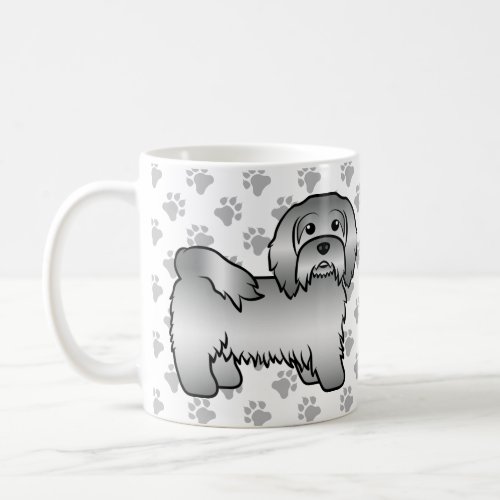 Silver Havanese Cute Cartoon Dog Illustration Coffee Mug