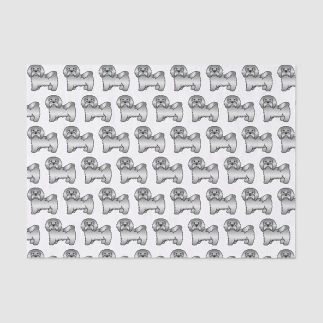 Silver Havanese Cute Cartoon Dog Pattern Tissue Paper (Front)