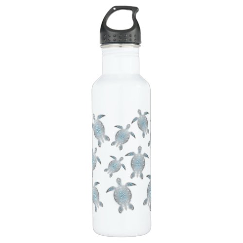 Silver Hawaii Turtles Coastal Maritime Water Bottle