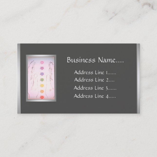 Silver Healing Hands Holistic design Business Card (Front)