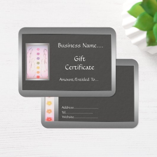 Silver Healing Hands Holistic Gift Card design (Desk)