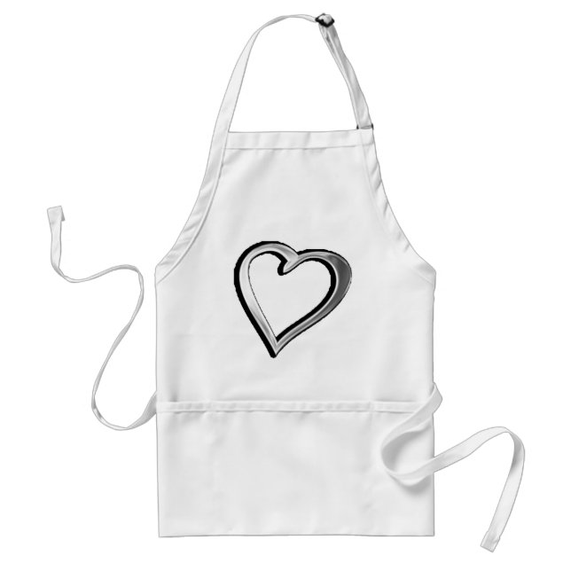 Silver Heart Adult Apron (Front)