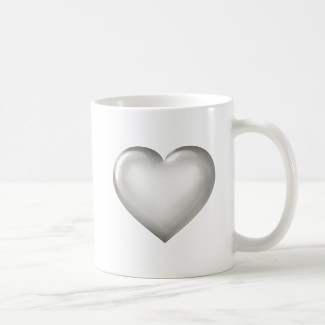 Silver heart  coffee mug (Right)