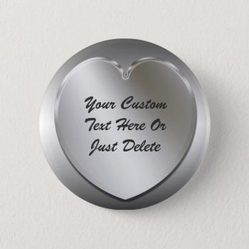 Silver Heart Frame Button Pin by mvdesigns at Zazzle