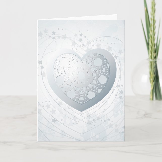 Silver heart, greeting card (Front)