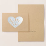 Silver Heart Hello Foil Card